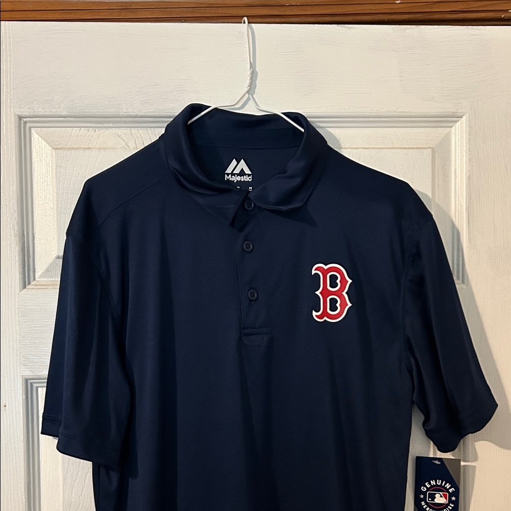 Majestic Dark Blue Polo with Red Emblem